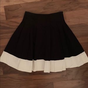 Aqua black skirt white hem circle skater skirt S